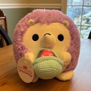 Purple Hedgehog Plush with Basket